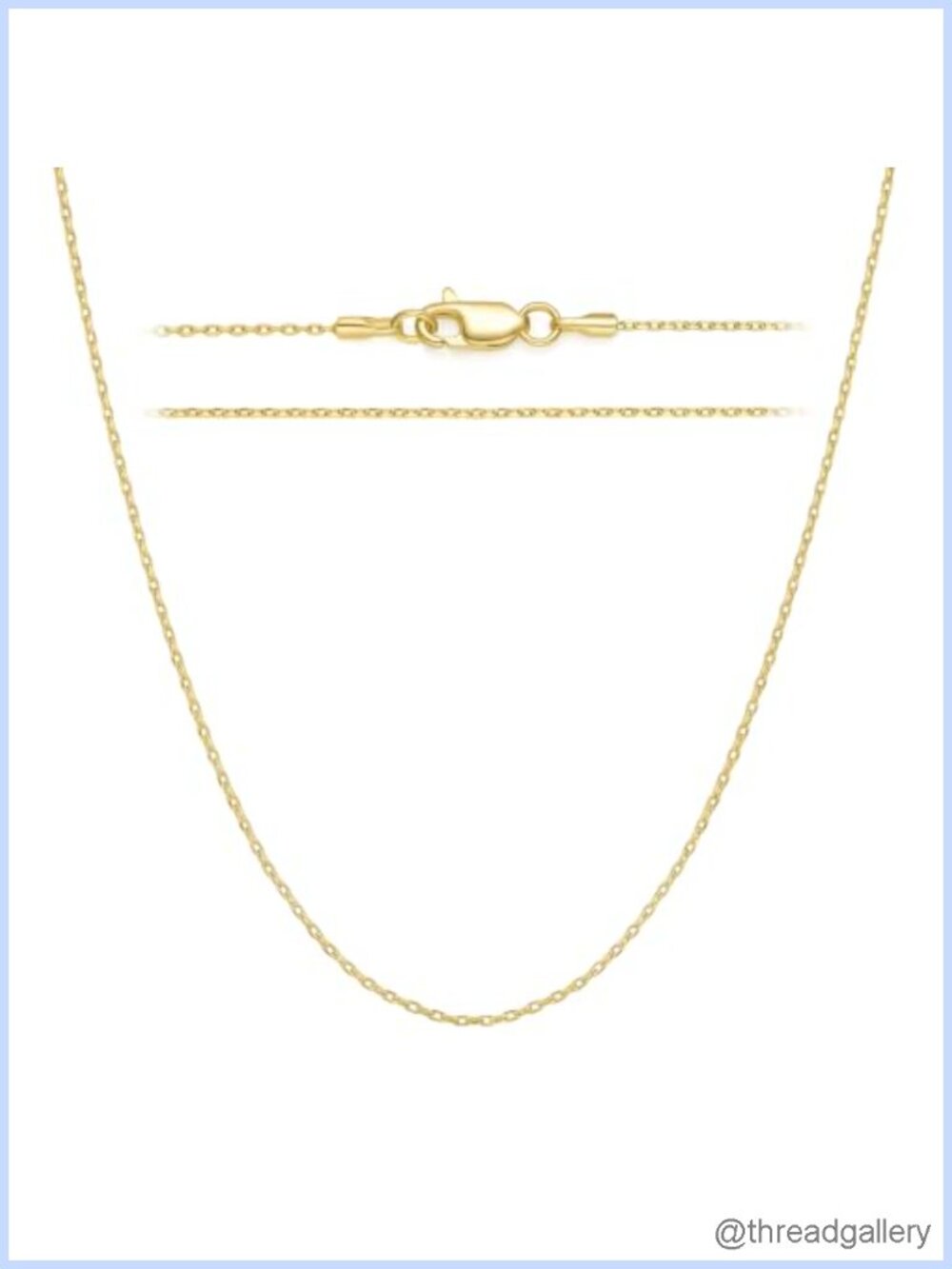 14K Gold Plated Cable Chain Necklace for Women Layering 18in